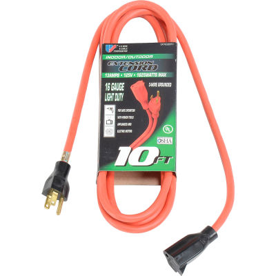 U.S. fil 60010 10 Ft. Trois conducteurs Extension cordon Orange, 16/3 GA. SJTW-A, 300V, 13 a