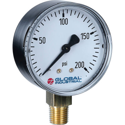 Global Industrial™ 2 » Pressure Gauge, 160 PSI, 1/4 » NPT LM, Acier