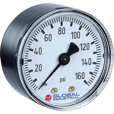 Global Industrial 2" Pressure Gauge, 160 PSI, 1/8" NPT CBM, Steel