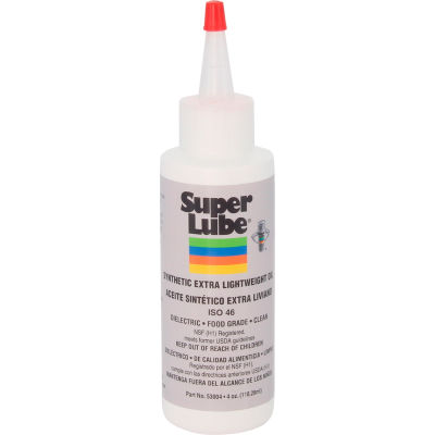 Super Lube Synthetic Extra Lightweight Oil, Bouteille de 4 oz, ISO 46, Clair - Qté par paquet : 6