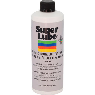 Super Lube Synthetic Extra Lightweight Oil, Bouteille de 1 Pts, ISO 46, Clear - Qté par paquet : 12