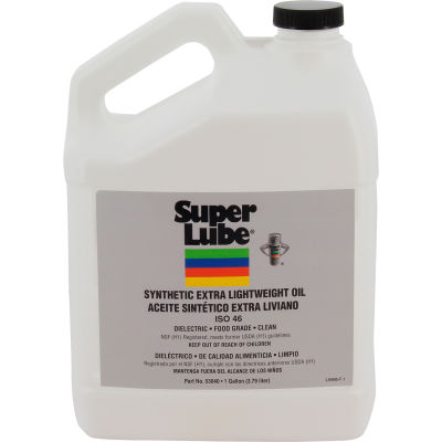 Super Lube Synthetic Extra Lightweight Oil, Bouteille de 1 gal, ISO 46, Clear - Qté par paquet : 4