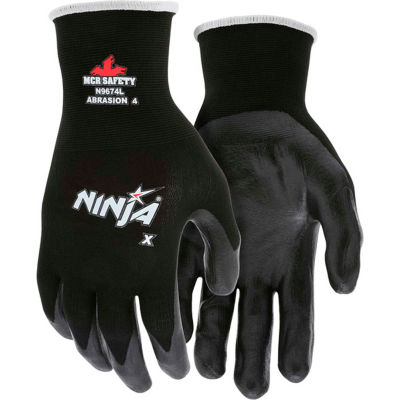 Ninja X Bi-Polymer Coated Palm Gloves, Memphis Glove N9674L, 1-Pair