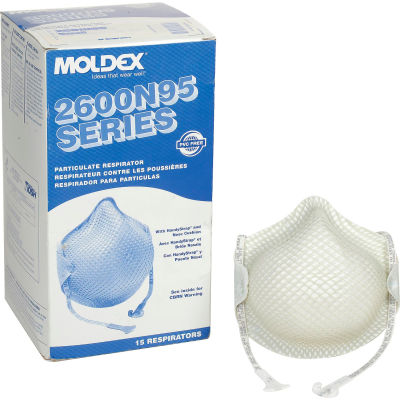 Moldex 2601N95 série 2600 N95 respirateurs contre les particules, HandyStrap®, S, 15/boîte