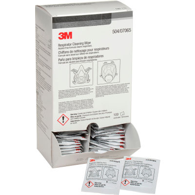 3M™ Respirator Cleaning Wipes, 504, Box of 100