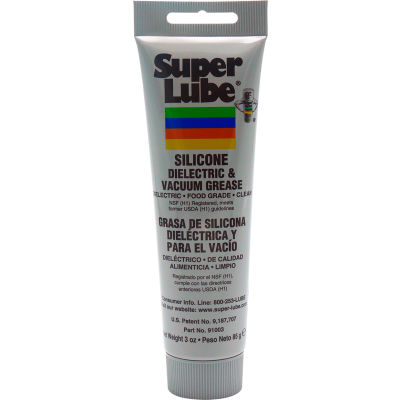 Super Lube Silicone High-Dielectric & Vacuum Grease, 3 oz. Tube - 91003 - Pkg Qty 12