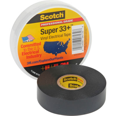 3m Scotch® Super 33+ Vinyl Electrical Tape, 3/4" X 76', Black