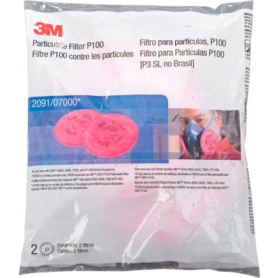 3M Particulate Filter 2091/07000(AAD), Protection respiratoire P100, 2/PK