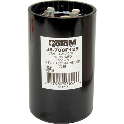 Condensateur de démarrage Rotom 708B, 708-850MFD, 110/125 V, rond
