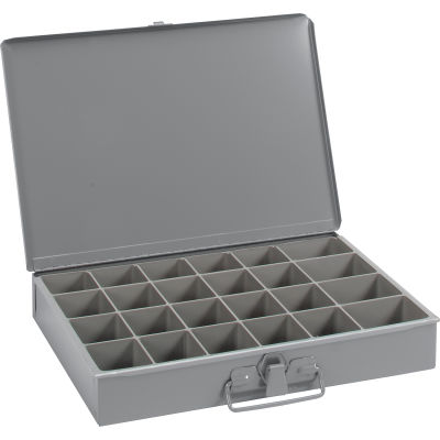 Boîte à compartiments en acier Durham 202-95 - 24 compartiments, 13 3/8x9 1/4x2 - Qté par paquet : 6