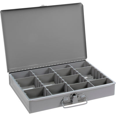 Boîte à compartiments en acier Durham 215-95 - Compartiment réglable, 13-3/8 x 9-1/4 x 2 - Qté par paquet : 6
