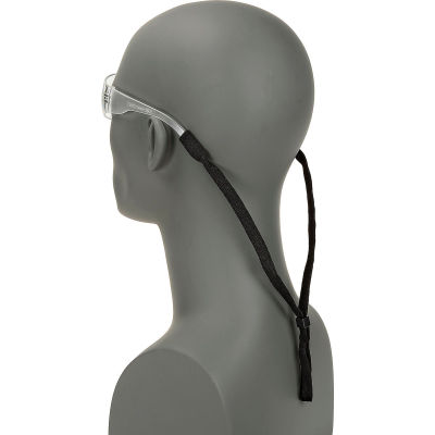ERB® Longe ajustable pour lunettes de sécurité, 22"L, noir, paquet de 12 - Qté par paquet : 12
