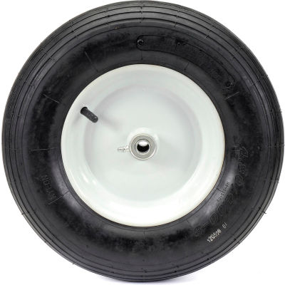 Marathon 20065 4.80/4.00-8 Ribbed Tread Pneumatic - 3" Centered Hub - 5/8" Bearing