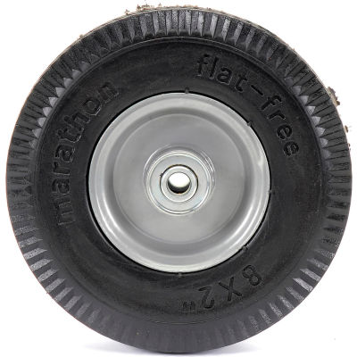 Marathon 33102 8x2 Flat Free Sawtooth Tread - 2.375" Centered Hub - 1/2" Bearings