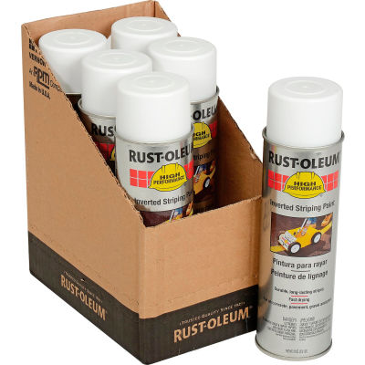 Peinture à bandes en aérosol renversé pour système Rust-Oleum 2300, blanc - Qté par paquet : 6