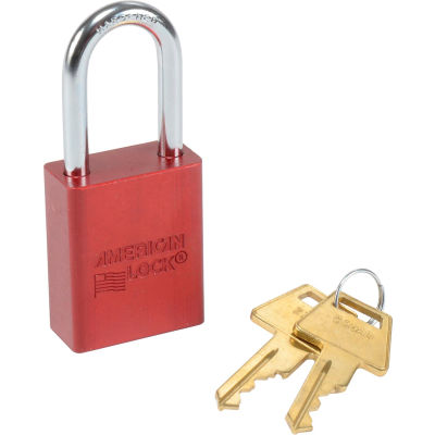 American Lock® No. A1106RED Solid Aluminum Rectangulaire Padlock, Rouge - Qté par paquet : 6