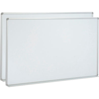 Global Industrial™ Magnetic Whiteboard - 72 x 48 - Surface en acier - Paquet de 2