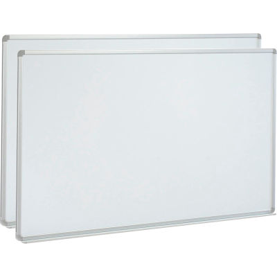 Global Industrial™ Magnetic Whiteboard - 72 x 48 - Surface en acier - Paquet de 2
