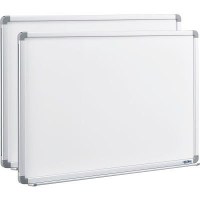 Global Industrial™ Magnetic Whiteboard - 36 x 24 - Surface en acier - Paquet de 2