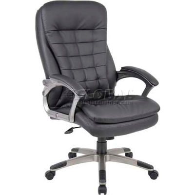 Boss Office Chair with Arms and Pillow Top - Vinyl - High Back - Black