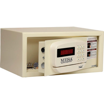 Mesa coffre-fort hôtel & télésurveillance résidentielle MH101E-KA clé identique, 15 L x 10 H « D x 7 », blanc"