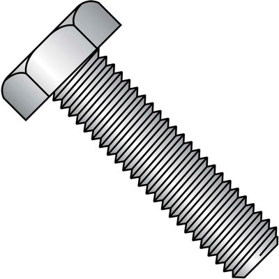 Boulon hexagonal robinet - 3/8-16 x 1-1/2 po - Calibre 5 - Acier du carbone moyen - Zinc CR+3 - FT - A307 - Paquet de 50