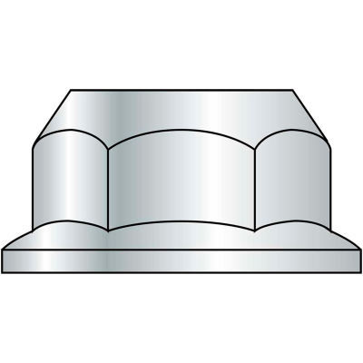 Écrou hexagonal dentelé - 3/8-16 - Zinc CR+3 - Boîtier en acier trempé - UNC - Paquet de 100 - BBI 857260