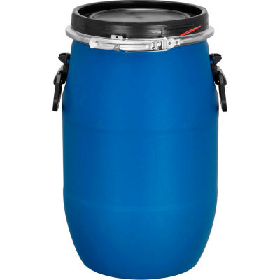 Tambour en plastique Jescraft Open Head, capacité de 16 gallons, bleu