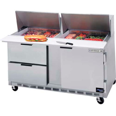 Boisson Air® SPED60HC-24 M-4 alimentaire Prep Tables Sped60 série élite Mega Top W / tiroirs, 60" W