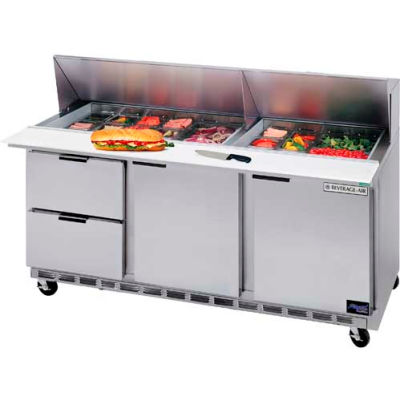 Préparation de nourriture Tables SPED72 Elite Series Standard Top w / tiroirs, 72" W - SPED72HC-12-2