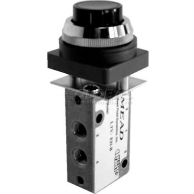 Bimba-Mead Air Valve LTV-EBH, 5 Port, 2 Pos, manuel, 1/8" NPTF Port, tête noire de poste Actr