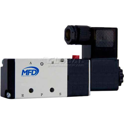 Bimba-Mead Pilot Solenoid Valve M4V110-06-24VDC, 5 Port, 2 Pos, Single, 1/8" NPT, 24VDC, Cv=0.67