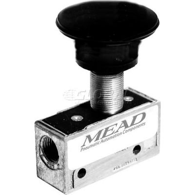 Bimba-Mead Air Valve MV-140, Port 3, 2 Pos, manuel, 1/8" NPTF Port, Palm actionneur