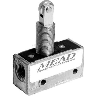 Bimba-Mead Air Valve MV-25, 3 Port, 2 Pos, mécanique, 1/8" NPTF Port Roller piston Actr