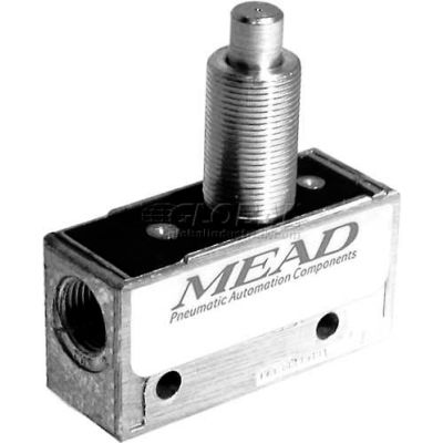 Bimba-Mead Air Valve MV-45, Port 3, 2 Pos, mécanique, 1/8" NPTF Port piston droite Actr