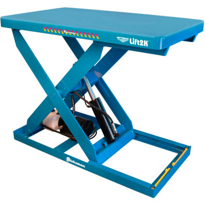 Bishamon® OPTIMUS Lift2K Power Scissor Lift Table 48x28 2000 Lb. Cap. Hand Control L2K-2848