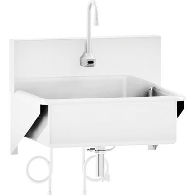 Blickman Single Station Windsor Scrub Sink, montage mural avec contrôle infrarouge de l’eau, acier inoxydable