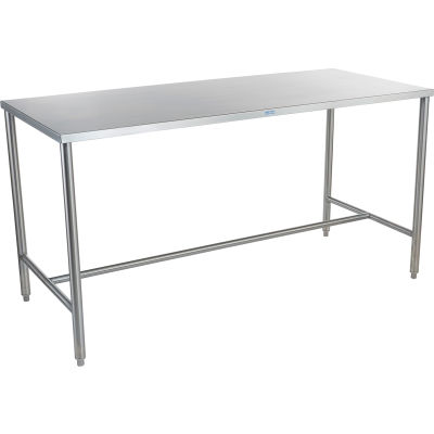 Blickman Table mobile en acier inoxydable, 68 x 30 », H-Brace