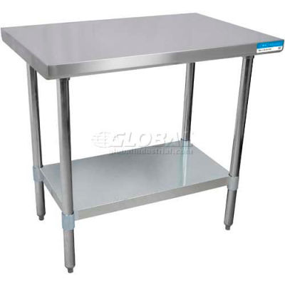 Table en acier inoxydable BK Resources 430, 24 x 24 », sous-étagère galvanisée, calibre 18