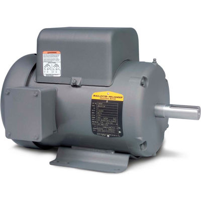Baldor-Reliance Single Phase Motor, L3608TM, 5 HP, 230 Volts, 3450 RPM, TEFC, 184T Frame