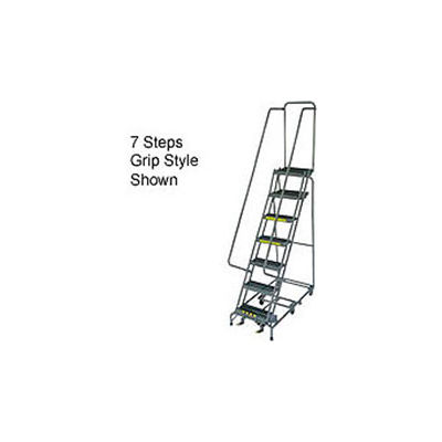 Échelle roulante multidirectionnelle, acier, 13 échelons perforés, 24 po l, rampe Cal/OSHA