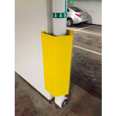 Bluff® Garde de tuyau mural de 36 « de haut, jaune de sécurité, protège le tuyau de 10 »