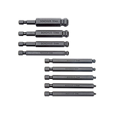 Bondhus 10899 Set 9 Balldriver Power Bits 2-12mm