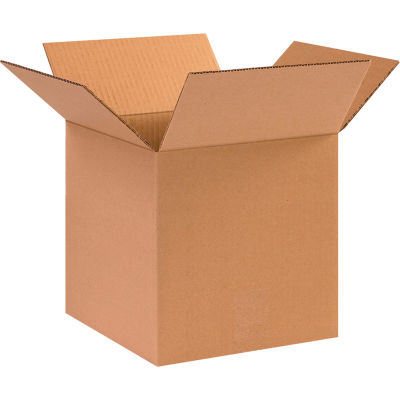 Global Industrial™ Cube Carton Ondulé, 10"L x 10"L x 10"H, Kraft, qté par paquet : 25