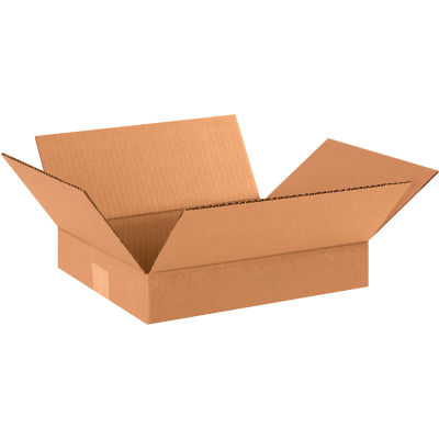 Global Industrial™ boîtes ondulées en carton plat, 13"L x 11"L x 2"H, Kraft - Qté par paquet : 25