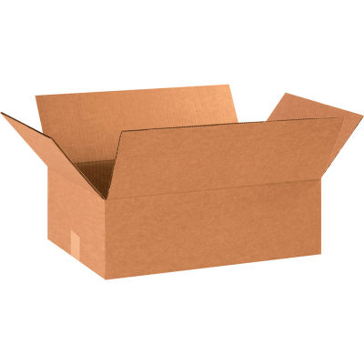 Global Industrial™ boîtes ondulées en carton plat, 18"L x 12"L x 6"H, Kraft - Qté par paquet : 25