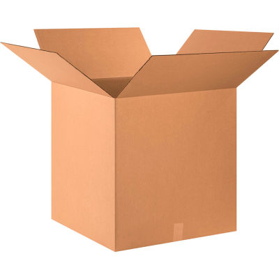 Global Industrial Cube Cardboard Corrugated Boxes, 24"L x 24"W x 24"H, Kraft - Pkg Qty 15