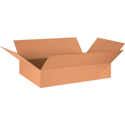 Global Industrial™ boîtes ondulées en carton plat, 29"L x 17"L x 3"H, Kraft - Qté par paquet : 25