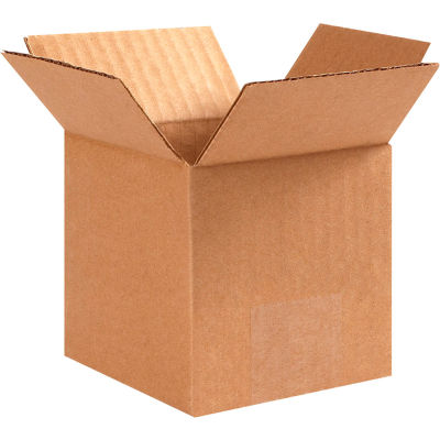 Global Industrial™ Cube Cardboard Corrugated Boxes, 4"L x 4"W x 4"H, Kraft - Pkg Qty 25