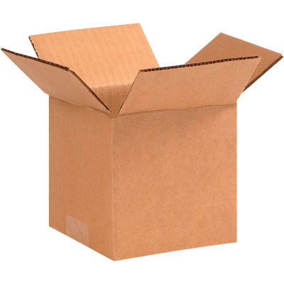 Global Industrial Cube Cardboard Corrugated Boxes, 5"L x 5"W x 5"H, Kraft - Pkg Qty 25